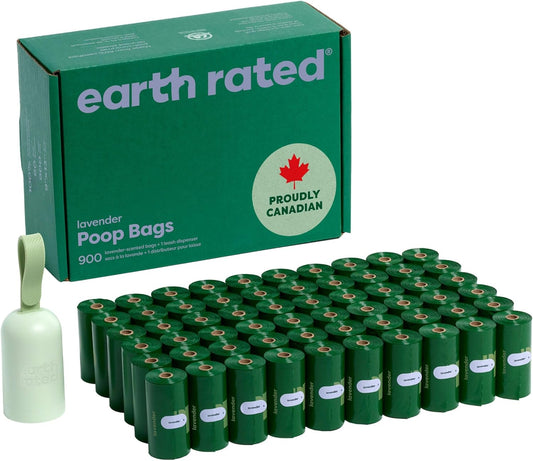 Durable Dog Waste Bag Dispenser with 900 Leakproof Lavender-Scented Bags